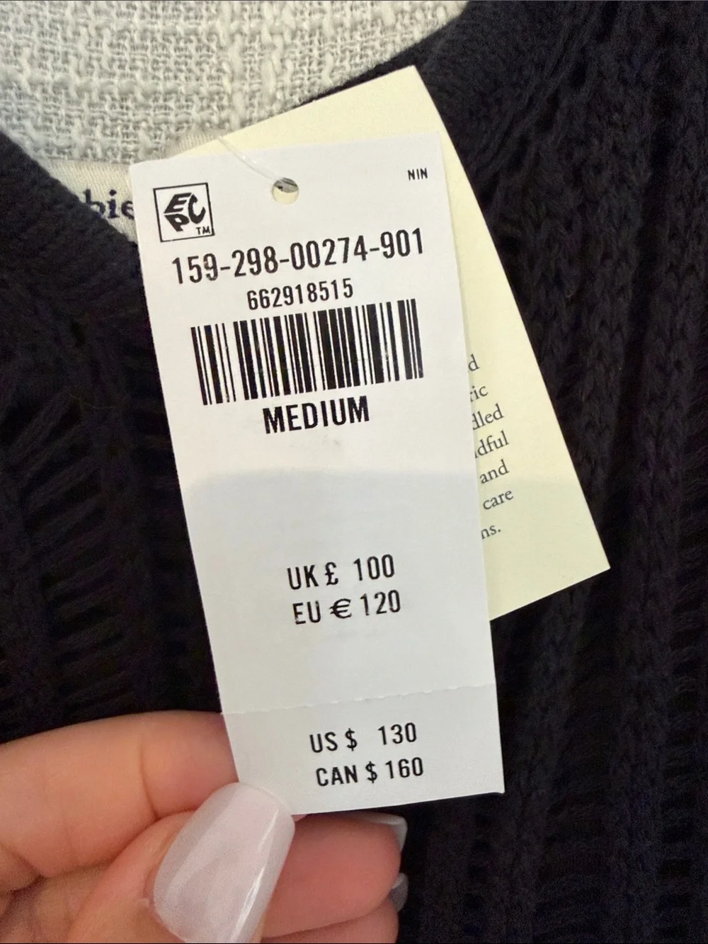 Abercrombie & Fitch Black Cable-Knit Sweater Maxi Dress